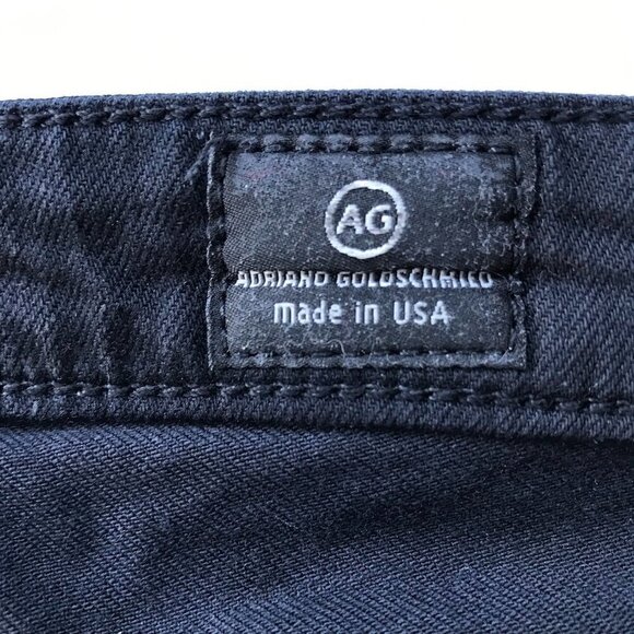 AG Unique LEGGING SUPER SKINNY Fit Black Coated Denim Jeans sz 30R - Picture 8 of 16